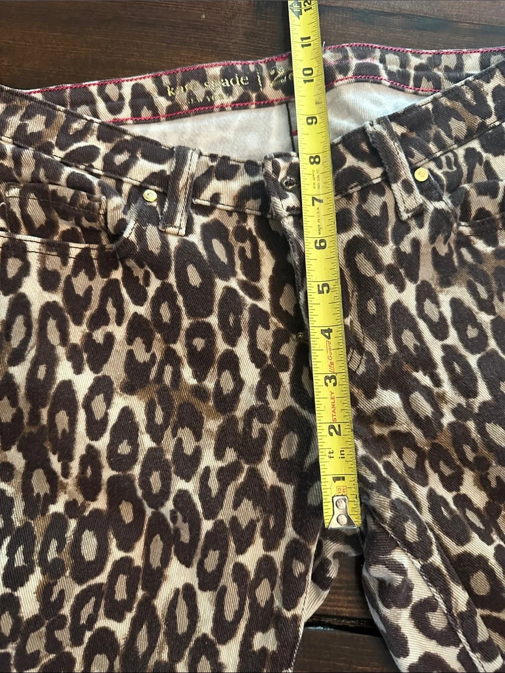 Kate Spade Broome Street Autumn Leopard Print Skinny Crop ankle 28 jeans